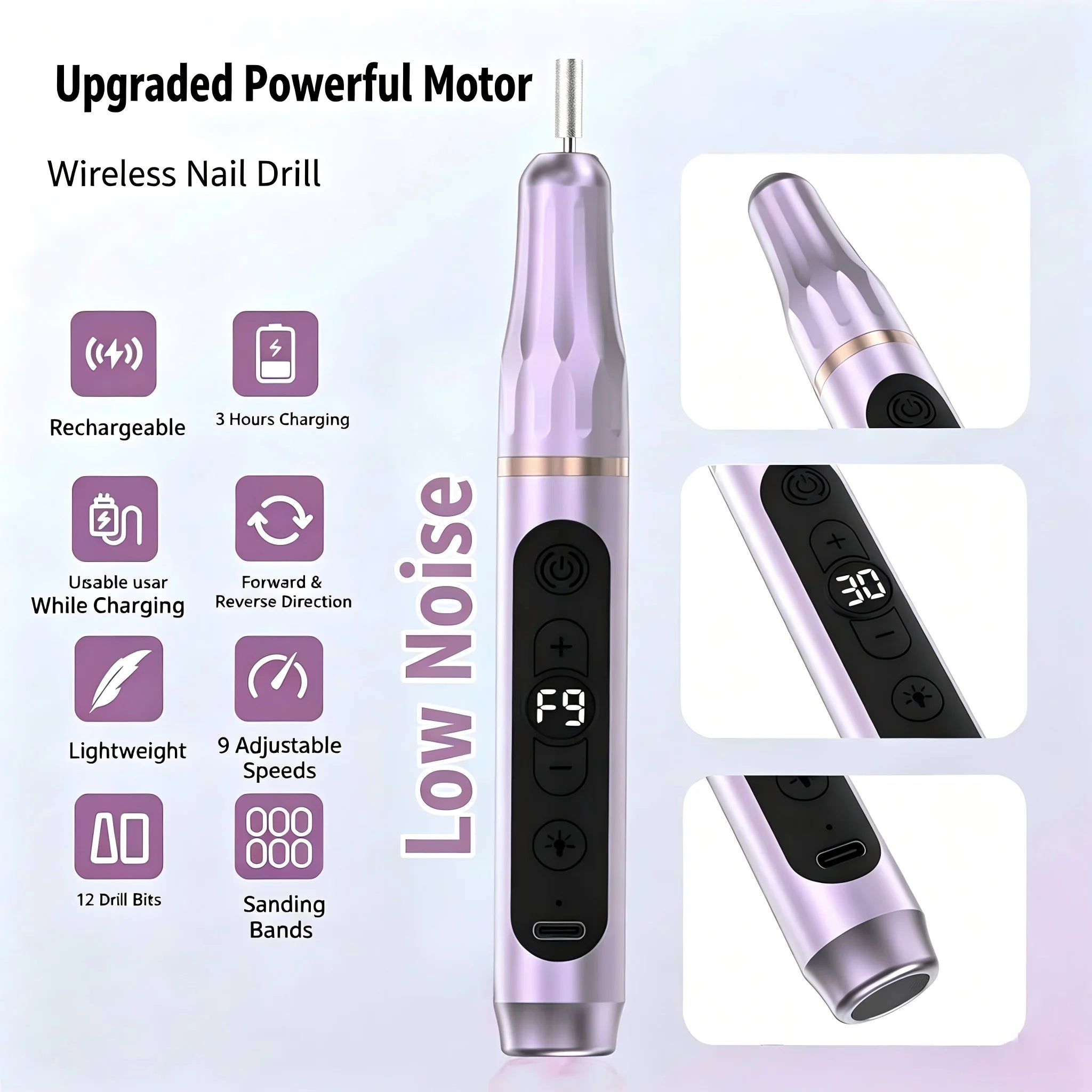 Electric Nail File 12 in 1 Cordless Manicure And Pedicure Kit - 5