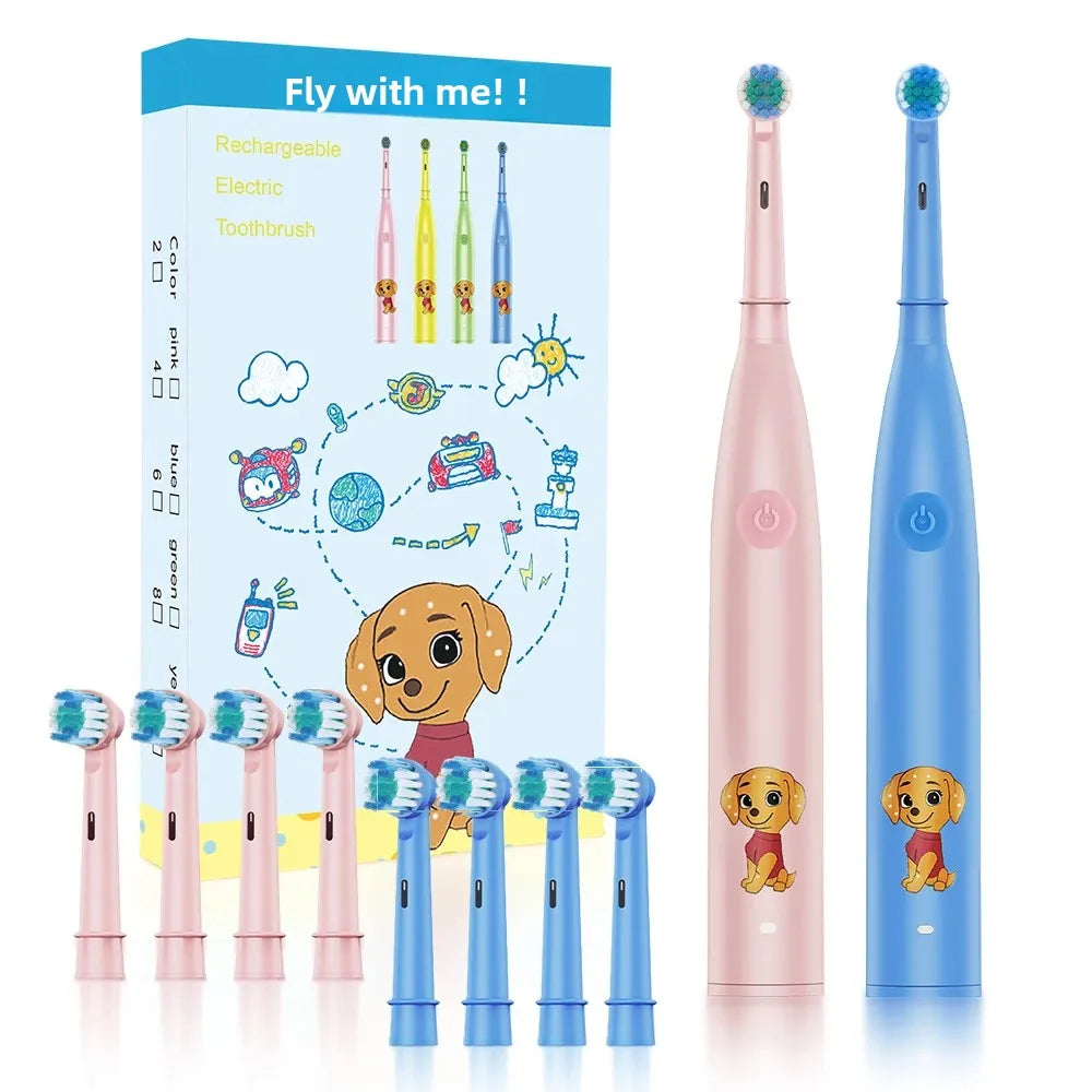 Kids Electric Toothbrush Cartoon Rechargeable Sonic Vibrate