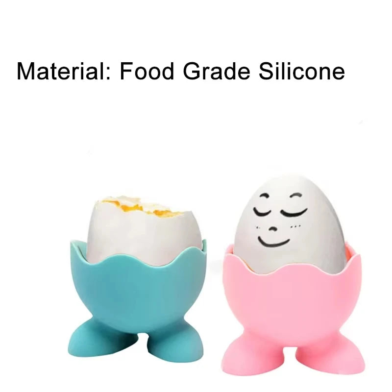 Silicone Egg Cups and Beauty Sponge Holder Stand Set - 10