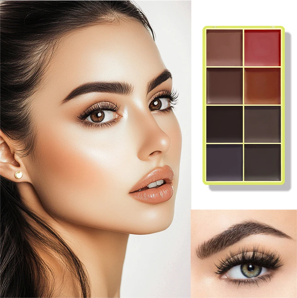 Blush Eyebrow Cream Highlighter Palette Matte Shimmer Makeup Cosmetics