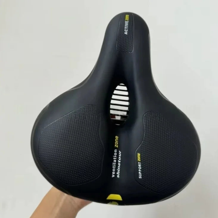 Comfortable MTB Bike Saddle with Integrated Safety Warning Tail Light