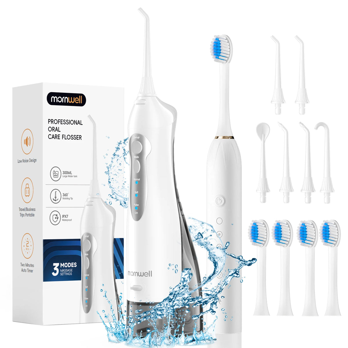 Water Flosser and Electric Toothbrush Combo Sonic Oral Irrigator