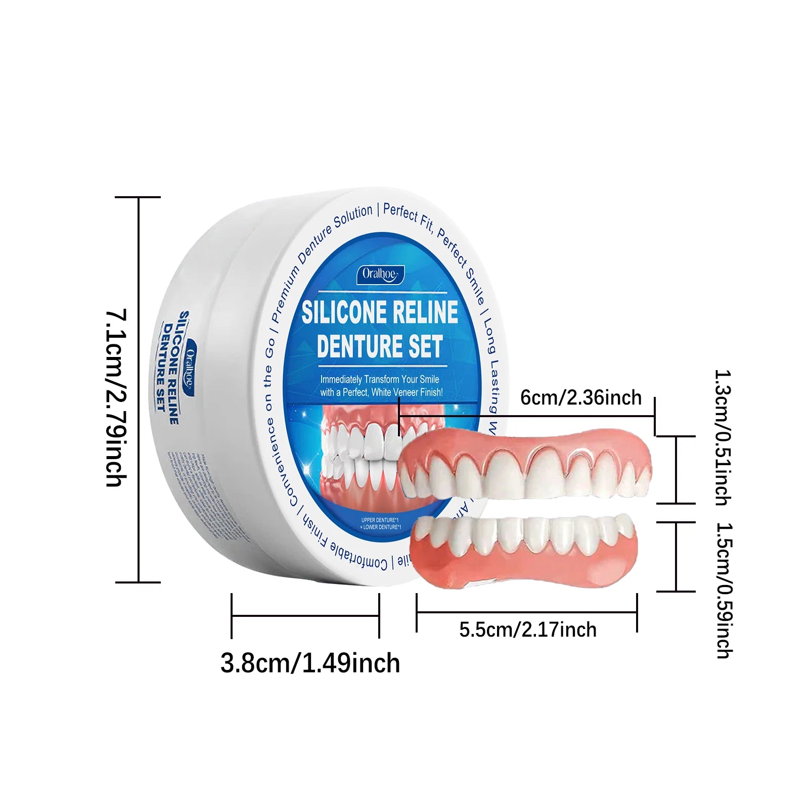 Soft Silicone Denture Reline Kit Temporary Dental Repair - 10