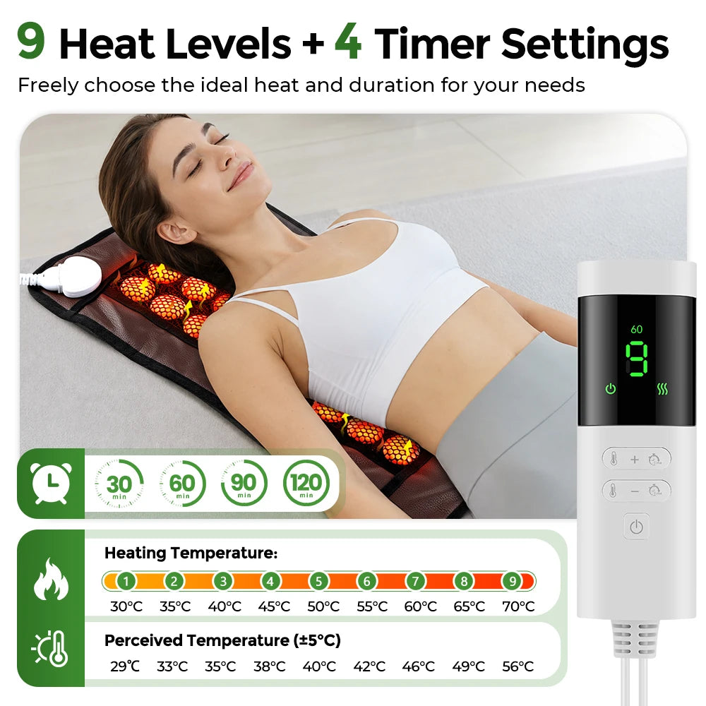 Natural Jade Stone Heating Pad Hot Compress Timing Mat