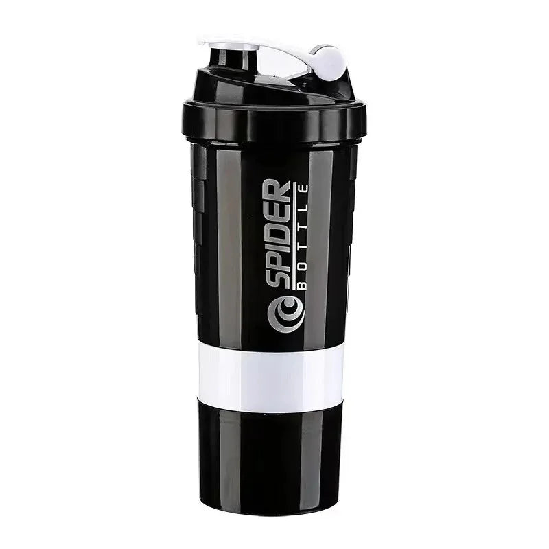 Spider Protein Shaker Bottle 3 Layer Gym Mixer Cup Leak Proof - 13
