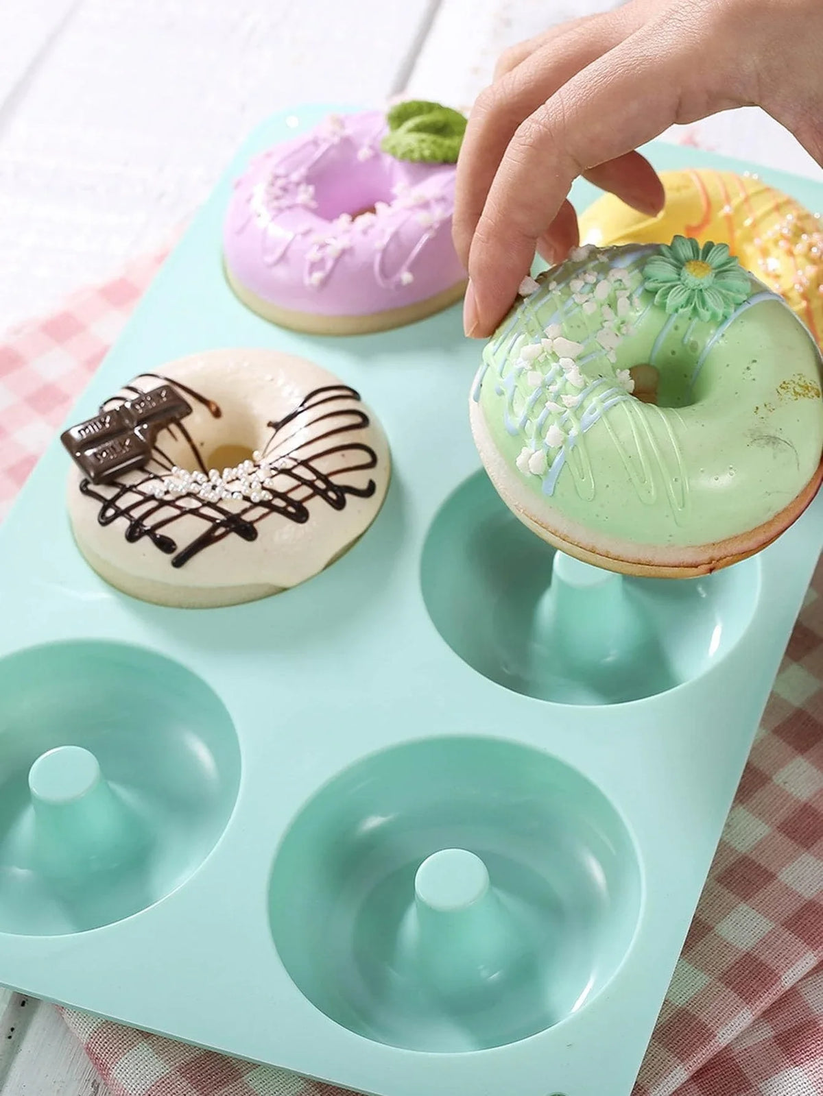 Silicone Donut Mold 6 Cavity Nonstick Baking Pan for Cakes and Pastries