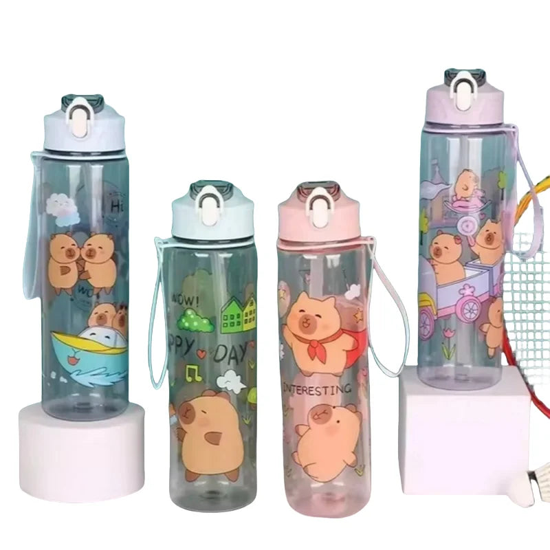 Capybara Water Bottle Leakproof Sippy Cup for Sports and Camping