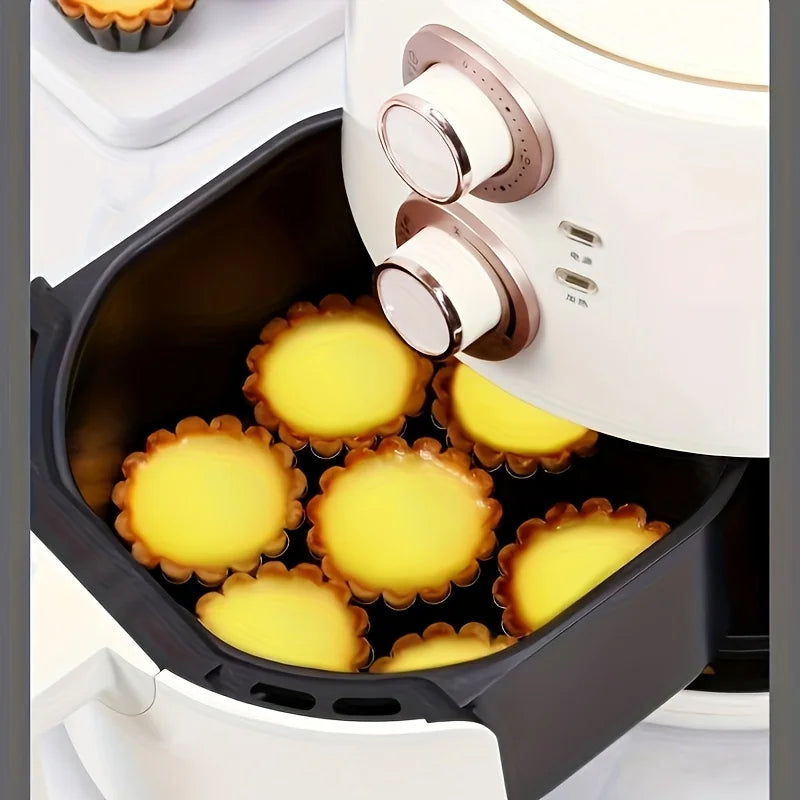 24PCS Non-Stick Egg Tart Molds Carbon Steel Fluted Baking Cups Set