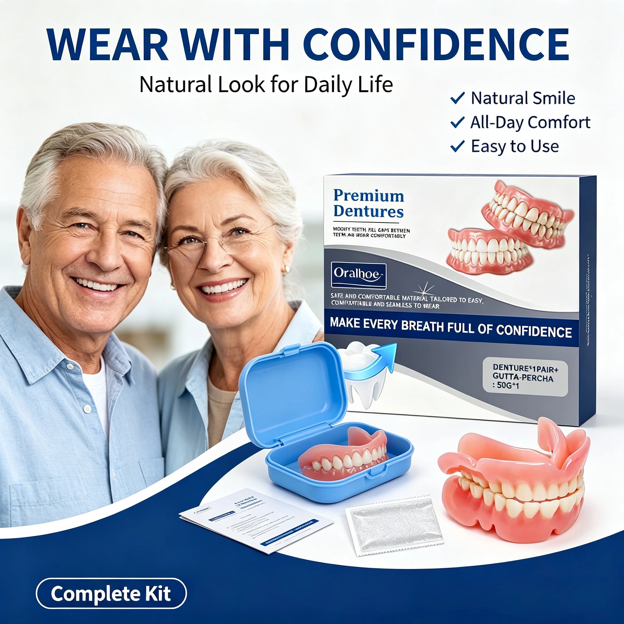 Silicone Teeth Covers Cosmetic Fake Dentures - 3