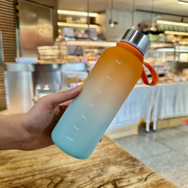 550ml Gradient Water Bottle Portable Sports Cup with Time Marker - 18
