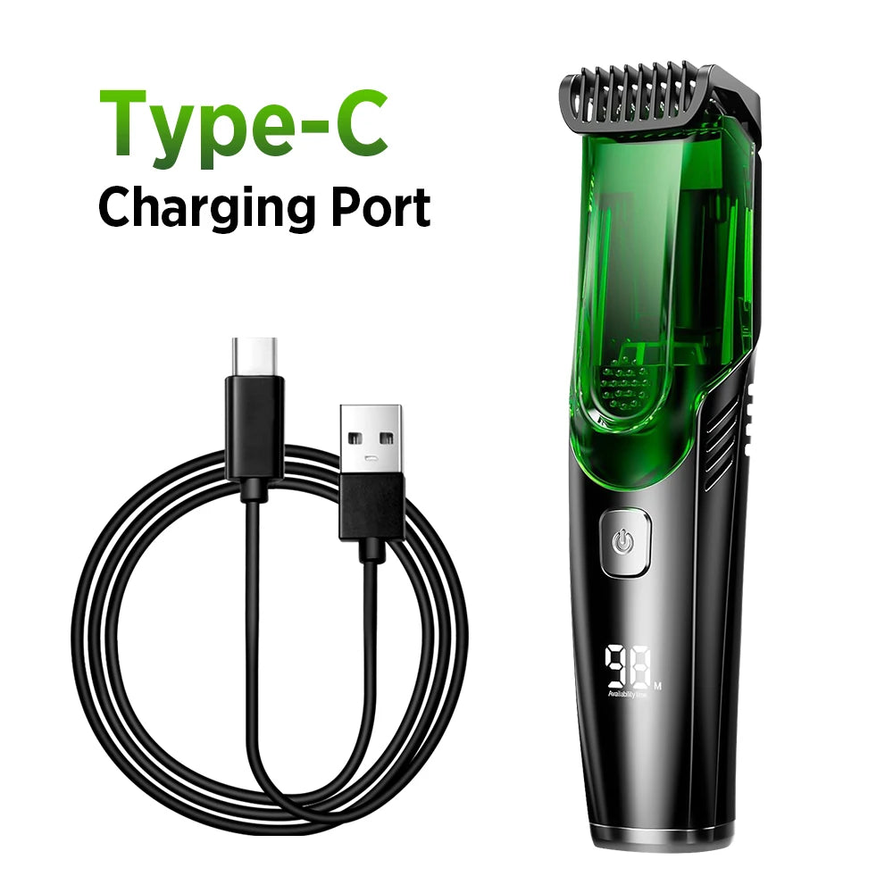 Cordless Beard Trimmer Vacuum Electric Shaver Grooming Kit - 7