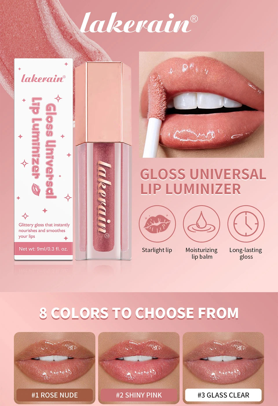 Shimmer Liquid Lip Gloss Moisturizing Lip Luminizer Tint