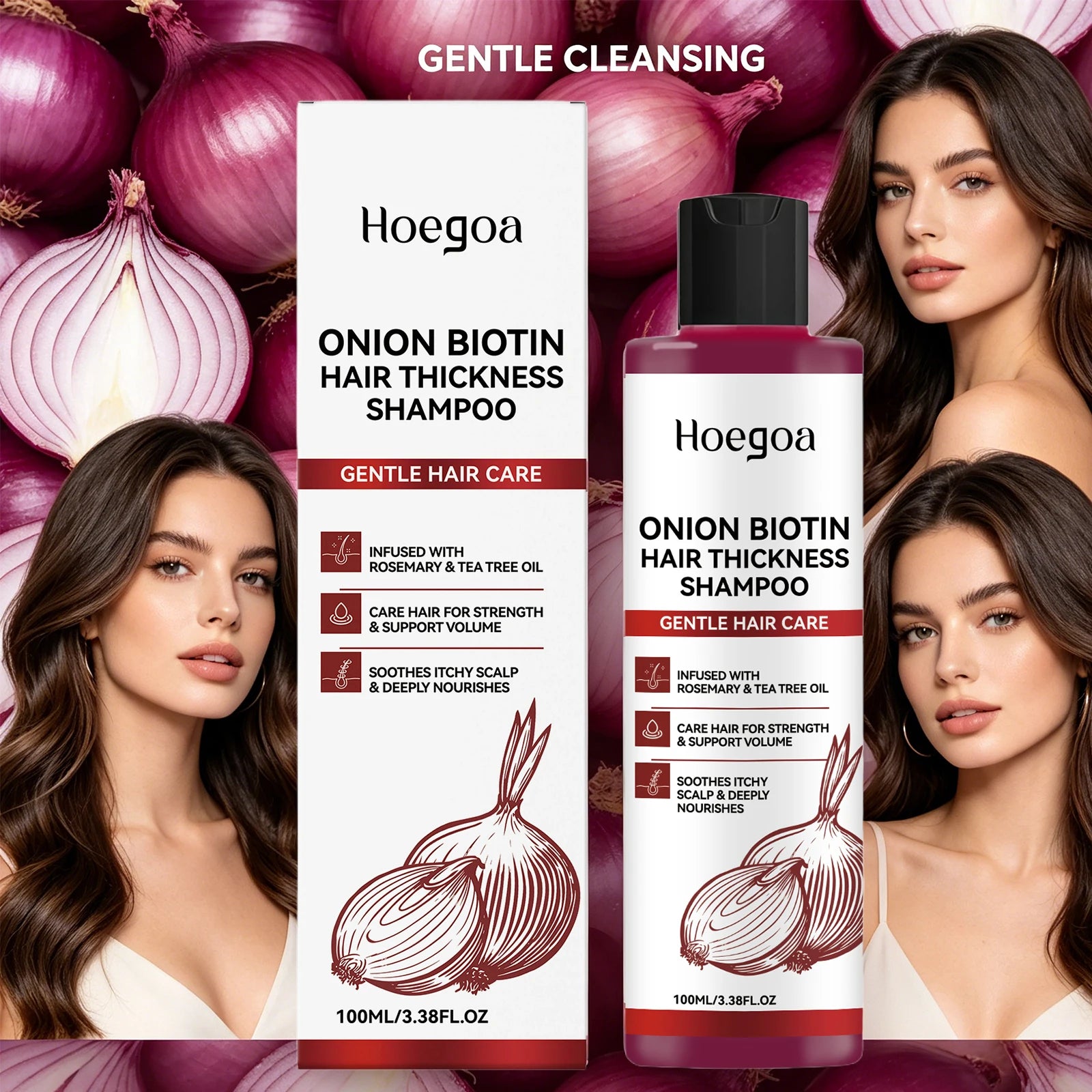 Onion Biotin Shampoo Nourishing Anti Hair Loss Scalp Cleanser - 6