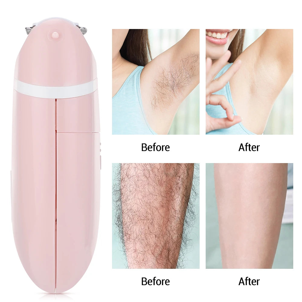 Womens 3 in 1 Electric Shaver Mini Painless Razor Hair Remover