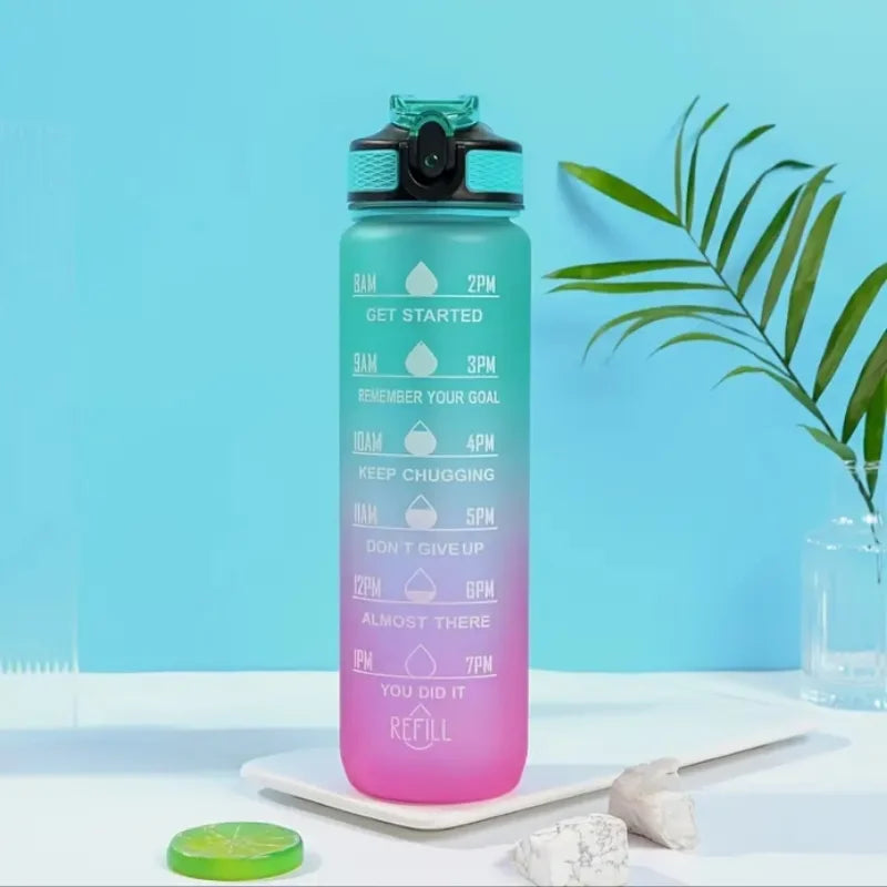 Gradient Sports Water Bottle with Time Marker and Straw Leakproof - 15