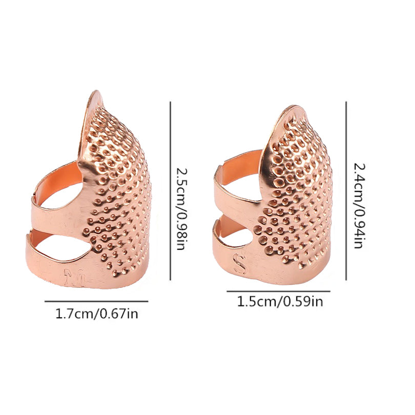 2PCS Vintage Adjustable Sewing Thimble Metal Finger Guard Needle Tool