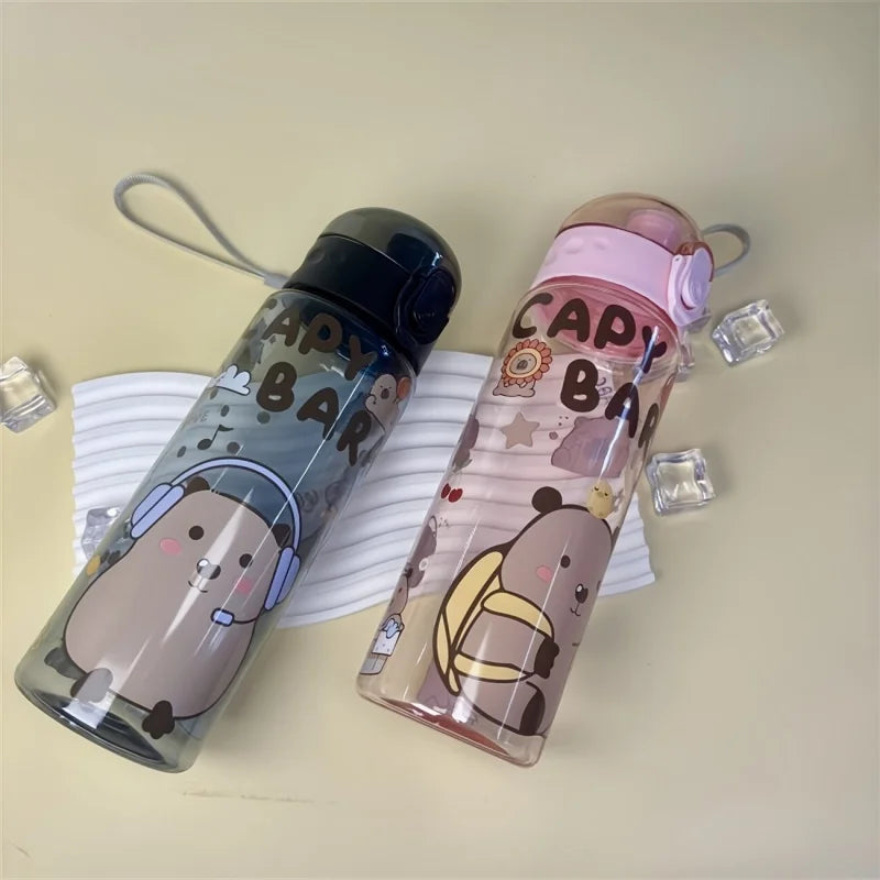 780ml Capybara Water Bottle Cute Cartoon Portable Leakproof Sports Cup