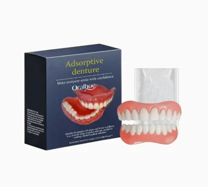 Adult Silicone Dentures Full Set Fake Teeth Natural Smile - 6