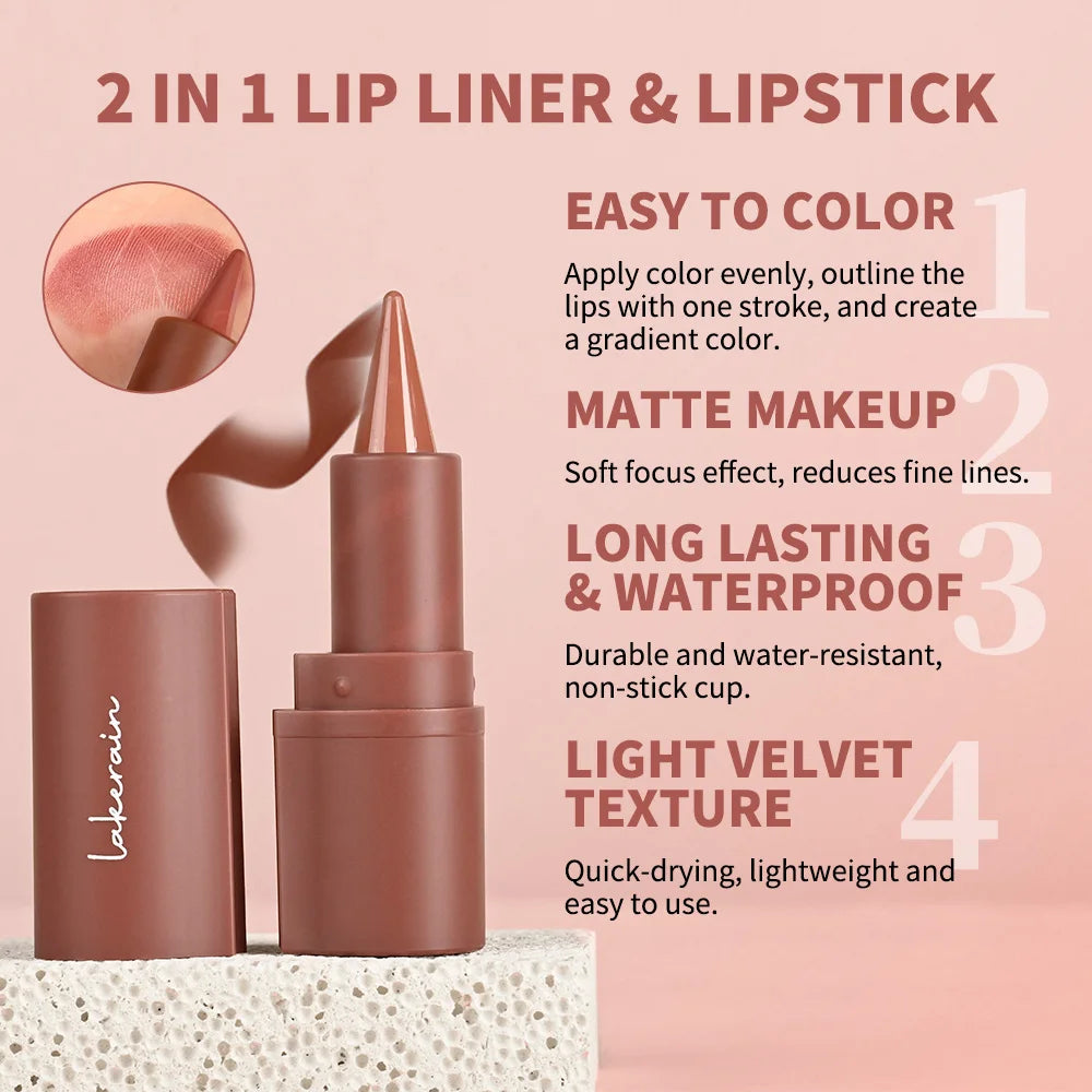 3D Lip Liner & Lip Gloss Set Hydrating Makeup
