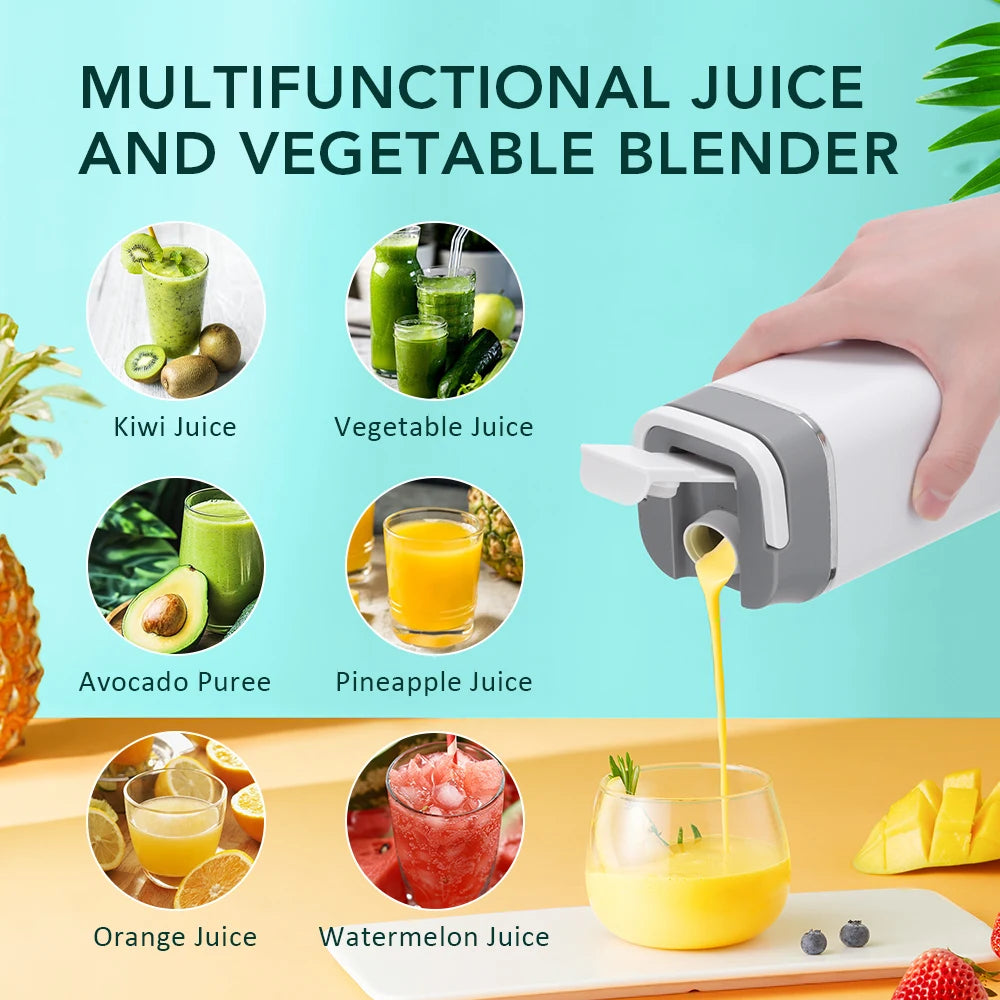 Portable 12-Blade Electric Juicer Cup & Smoothie Blender Bottle - 2