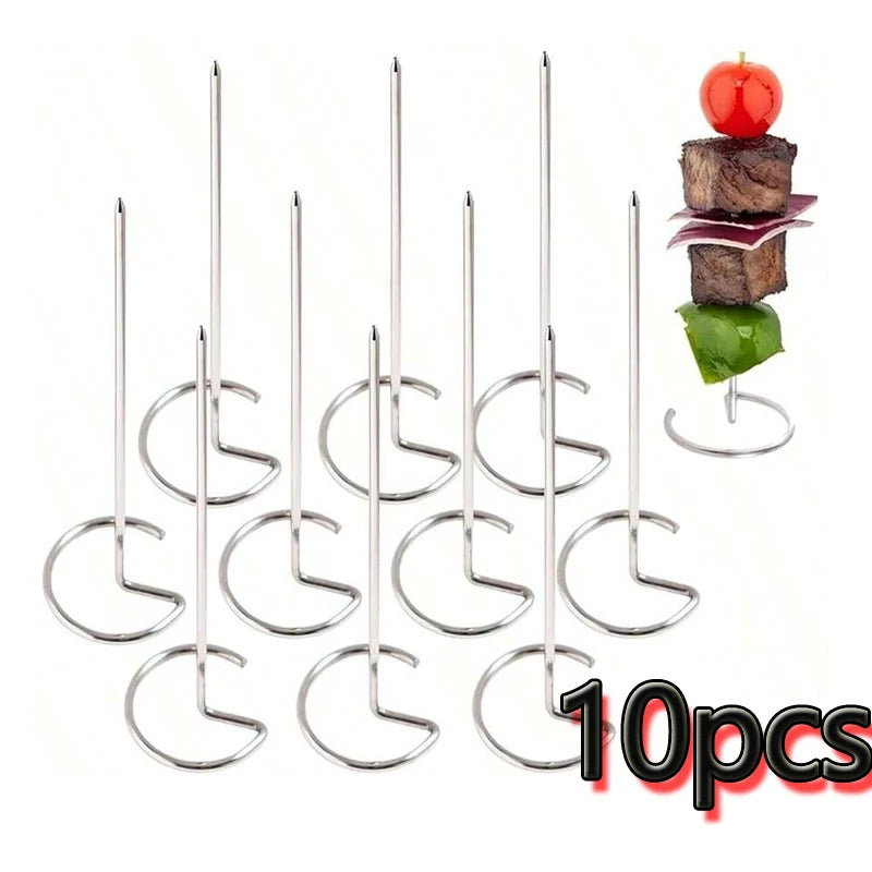 Stainless Steel Kabob Skewers Reusable BBQ Grilling Sticks Set - 15