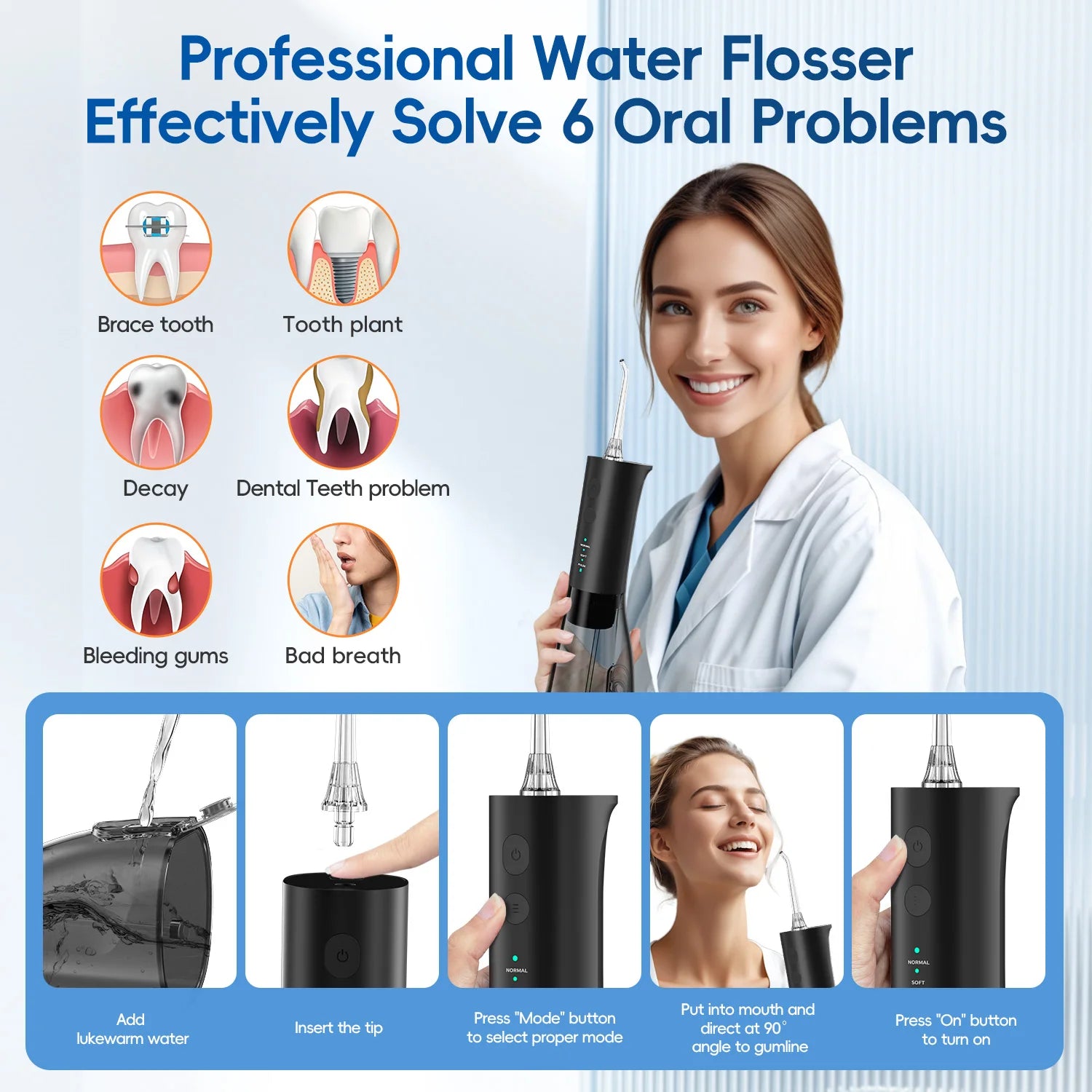 Water Flosser and Sonic Electric Toothbrush Combo Kit - 4