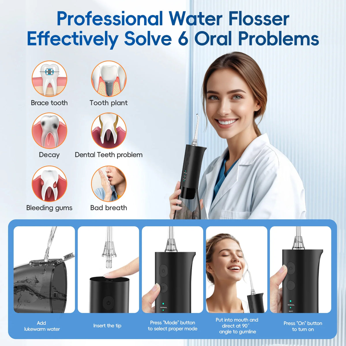Water Flosser and Sonic Electric Toothbrush Combo Kit