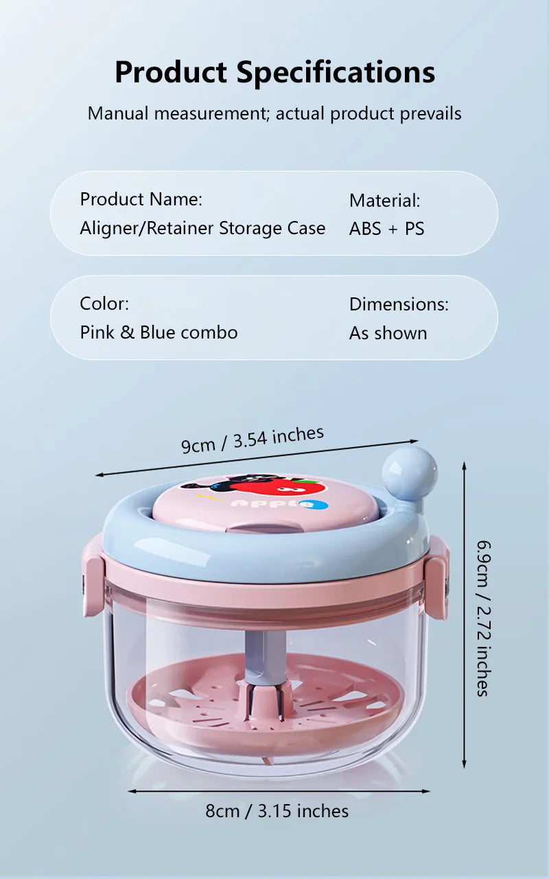 Denture Cleaning Box Storage Container With Drainage Tray
