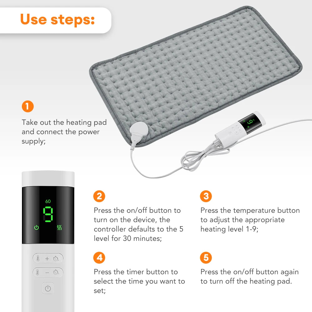 Electric Heating Pad Fast Heating Thermal Mat Back Pain Relief - 20