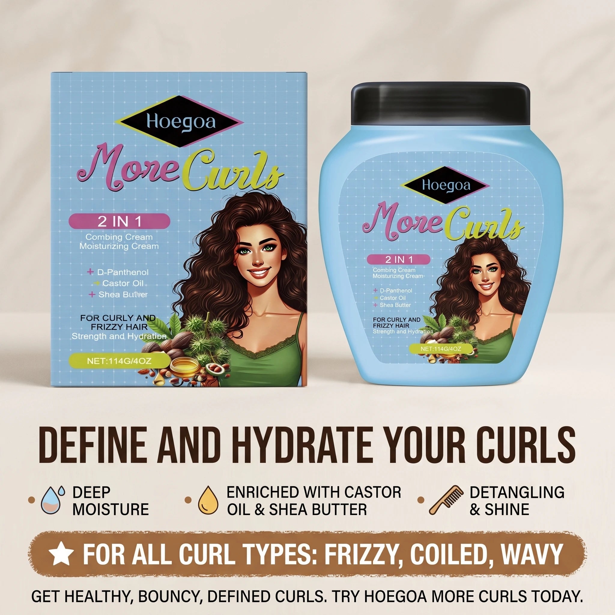 More Curls Hair Cream Curl Defining and Moisturizing Cream - 2
