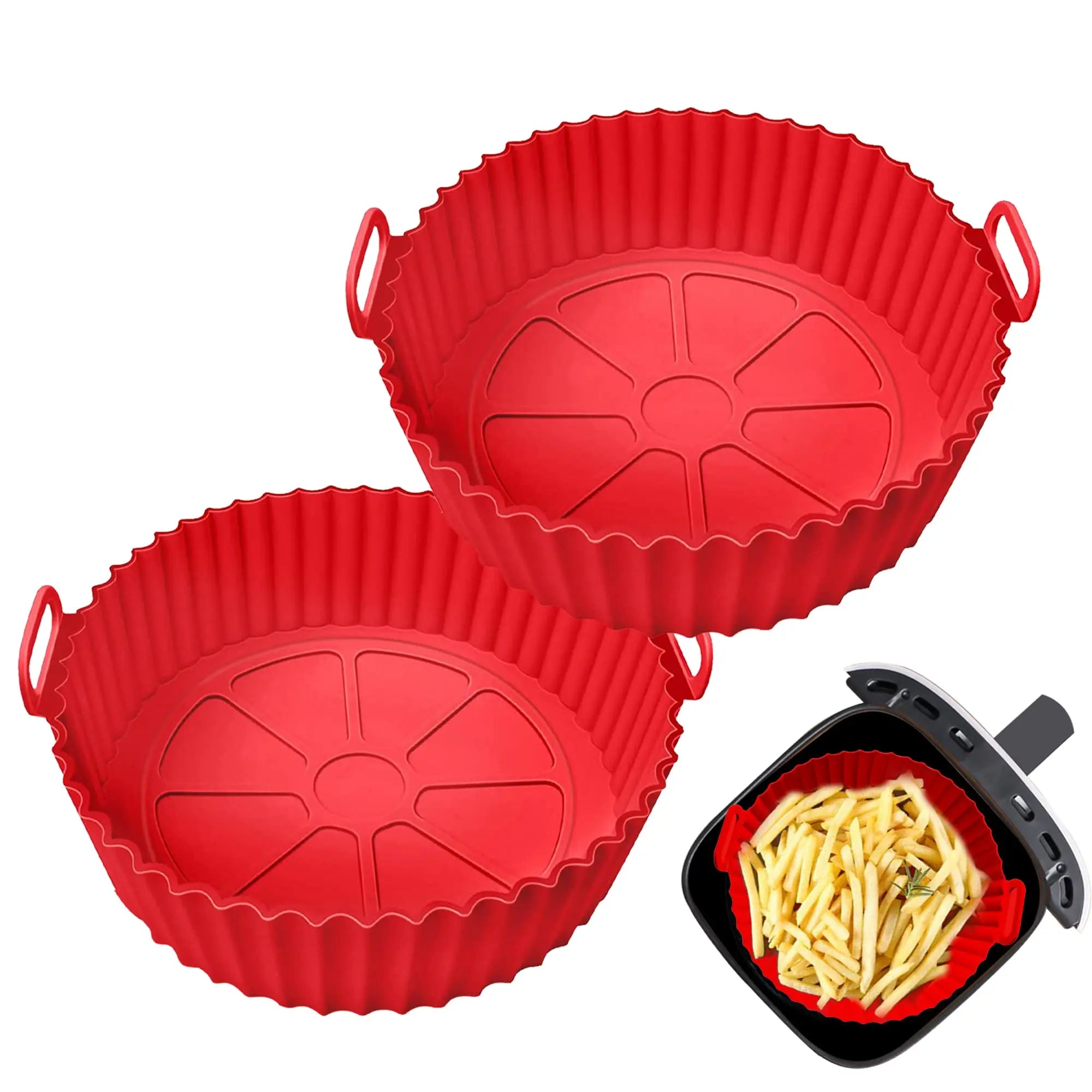 Reusable Silicone Air Fryer Liner Non-Stick Baking Tray Basket Pot - 7
