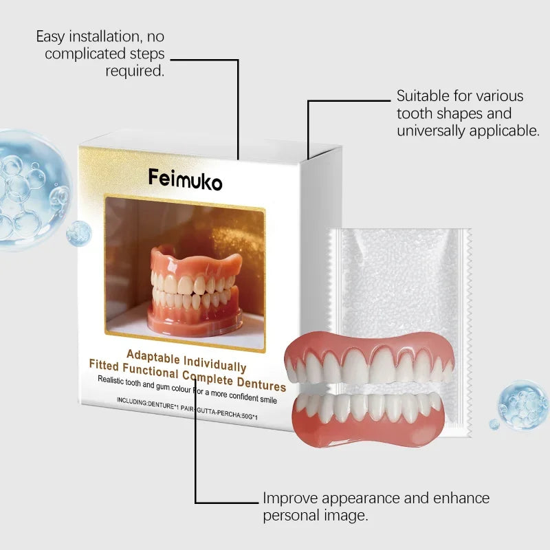 Denture Silicone Kit Soft Liners Upper And Lower Teeth Set
