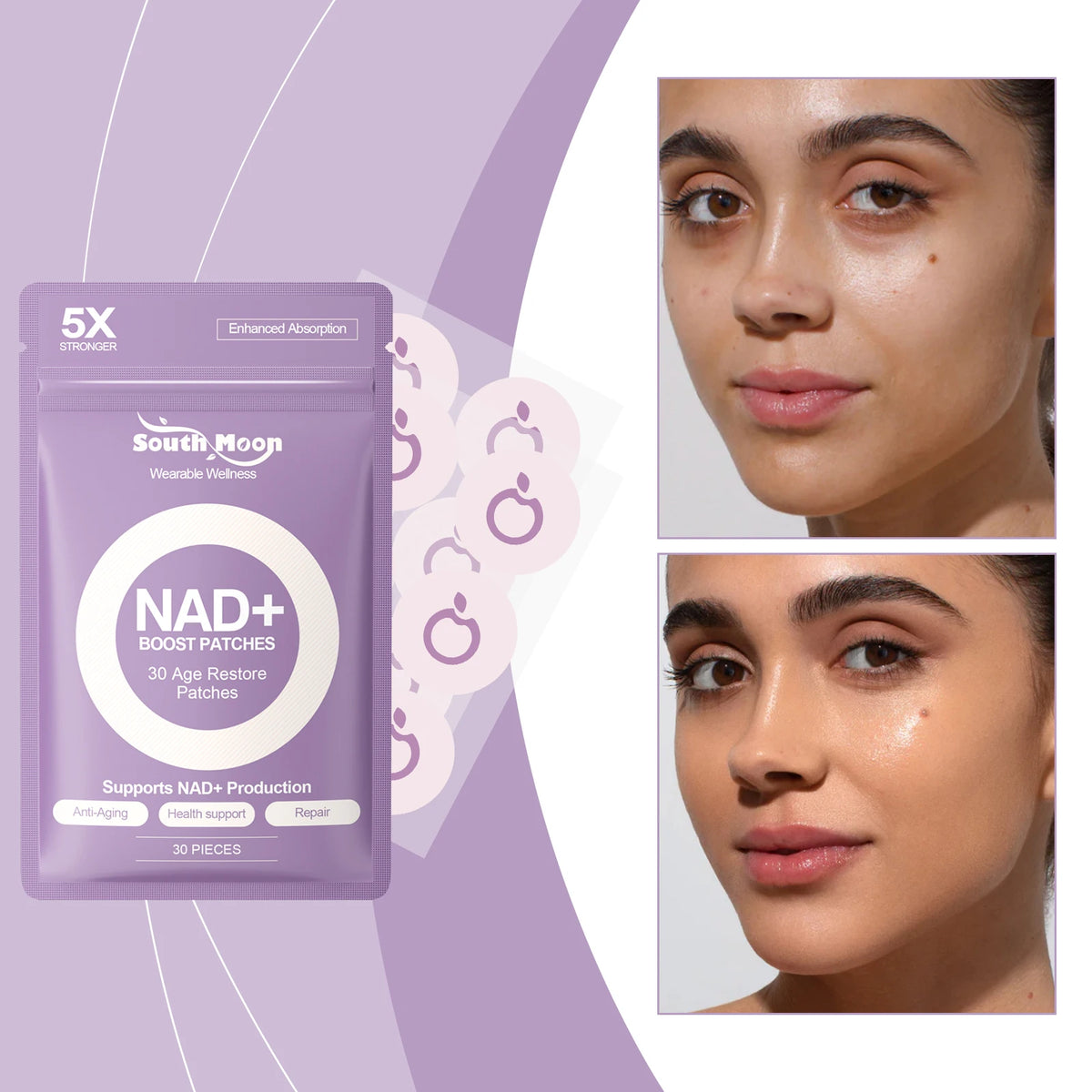 South Moon NAD+ Boost Patches Age Restore Skin Care Stickers