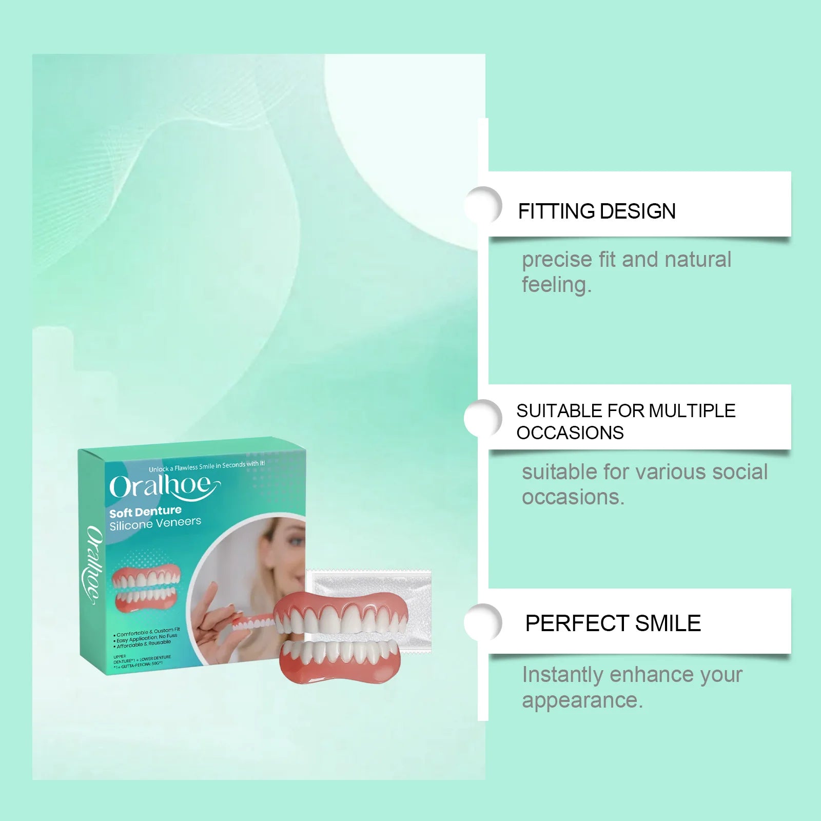 Silicone Dentures False Teeth Full Set Reline Kit - 8