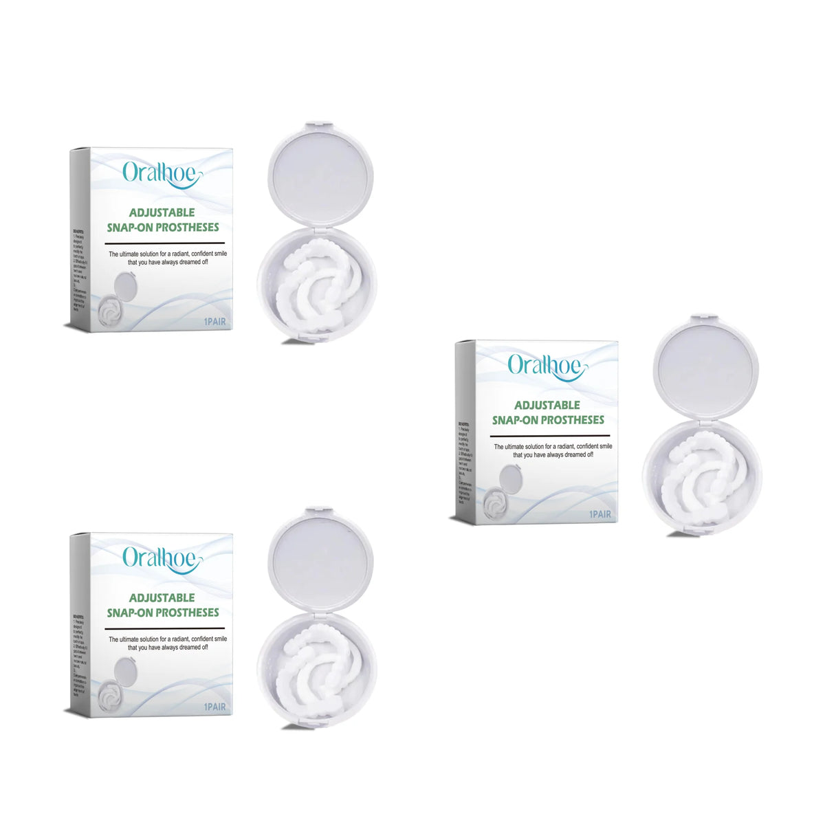 Adjustable Snap On Dentures Smile Makeover Fake Teeth Veneers