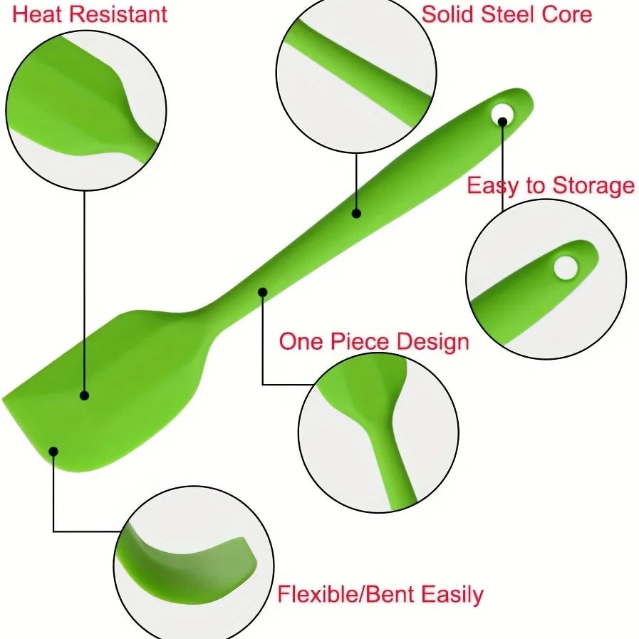 Silicone Spatula Set Non-Stick Heat-Resistant Cake Baking Scrapers - 5