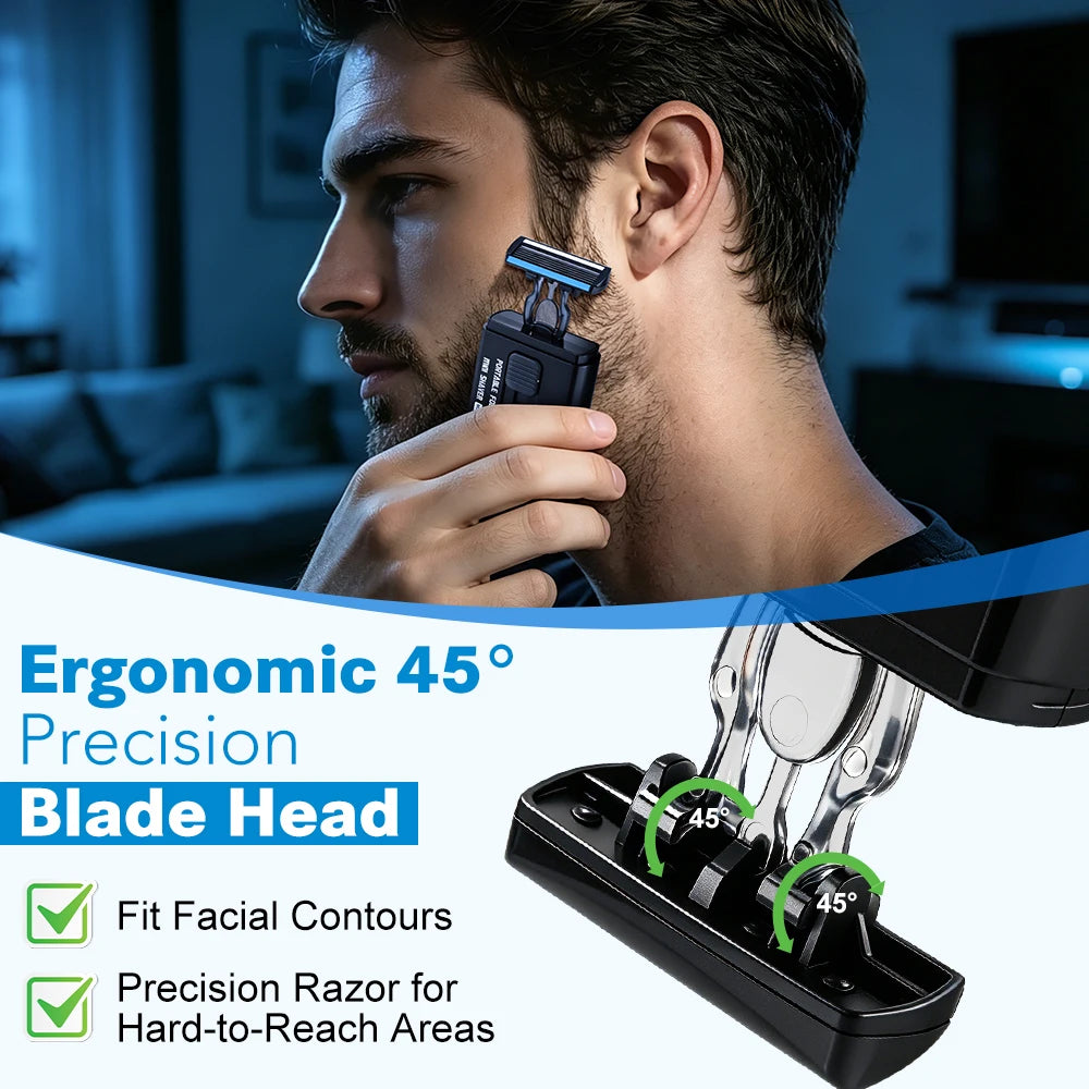 Mini Retractable Manual Travel Shaver Folding Portable Razor