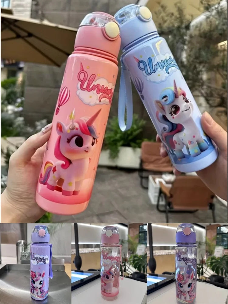 700ml Unicorn Space Cup Reusable Sport Water Bottle Portable Straw Jug