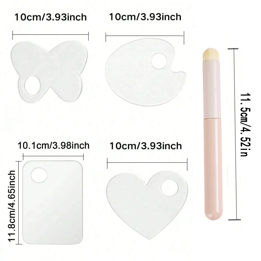 Acrylic Makeup Mixing Palette and Spatula Set for Foundation and Art - 6
