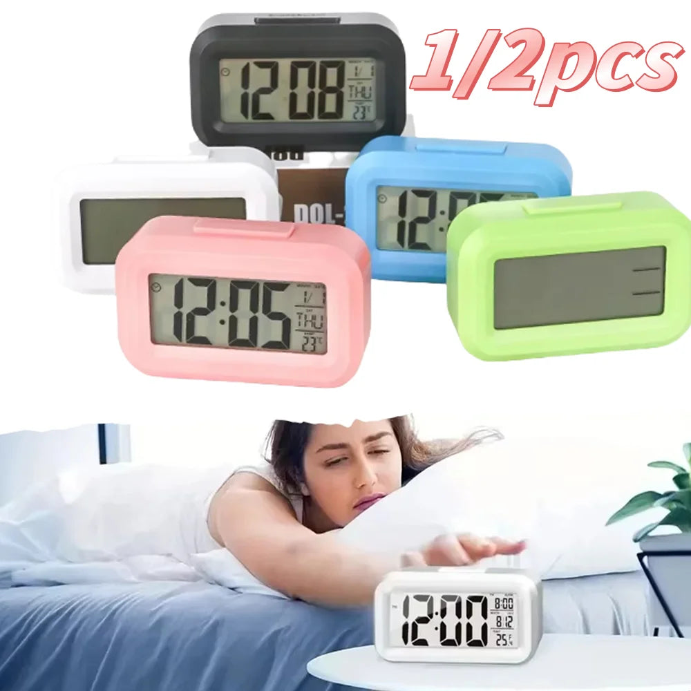 Digital Alarm Clock with Temperature Calendar and LED Display - 1