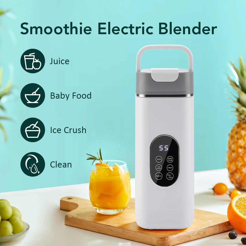 Portable 12-Blade Electric Juicer Cup & Smoothie Blender Bottle