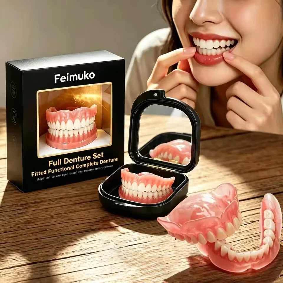 Silicone Dentures Upper And Lower Natural Teeth Set - 7