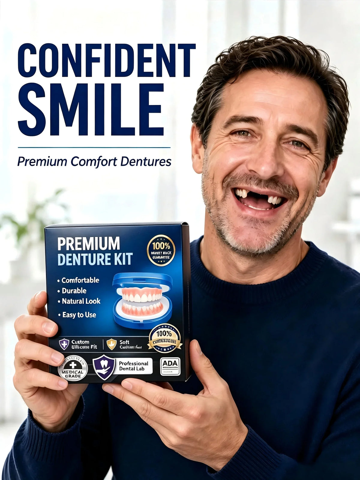 Temporary Silicone False Teeth Kit Cosmetic Smile