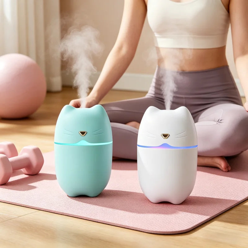 Portable Mini USB Humidifier Desktop Cool Mist Air Purifier with Light - 1