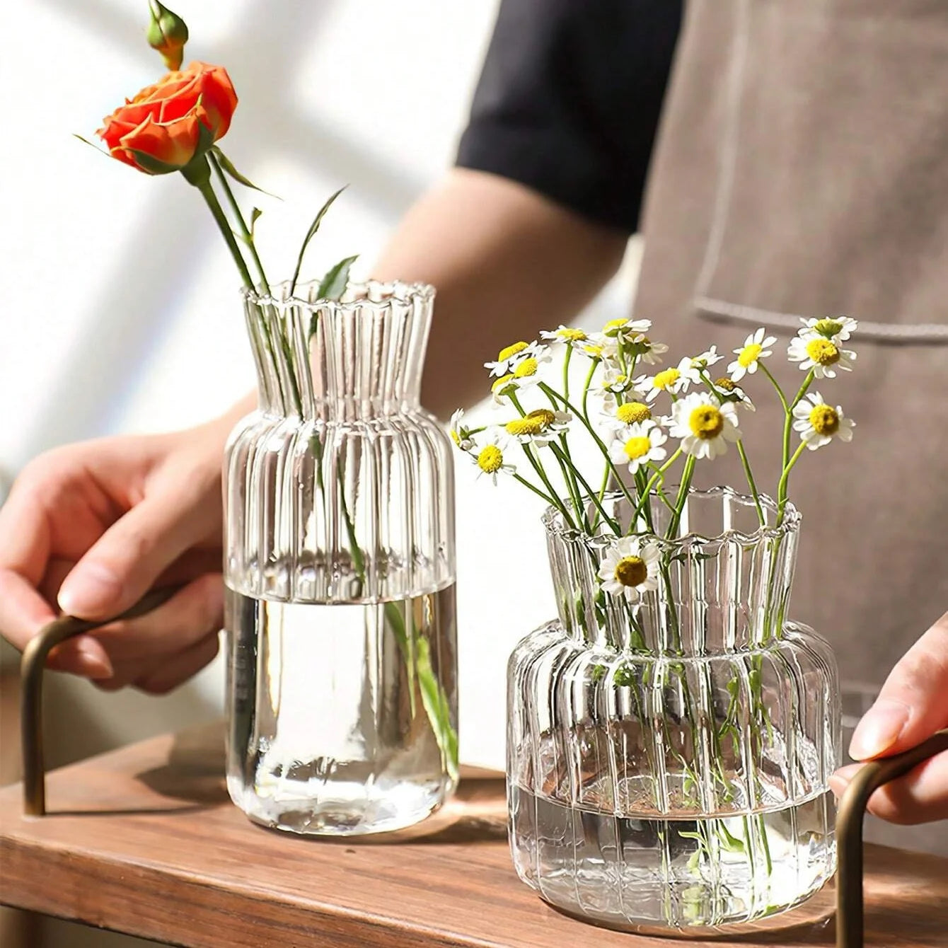 Modern Nordic Glass Vase Creative Hydroponic Flower Pot Terrarium Decor - 1