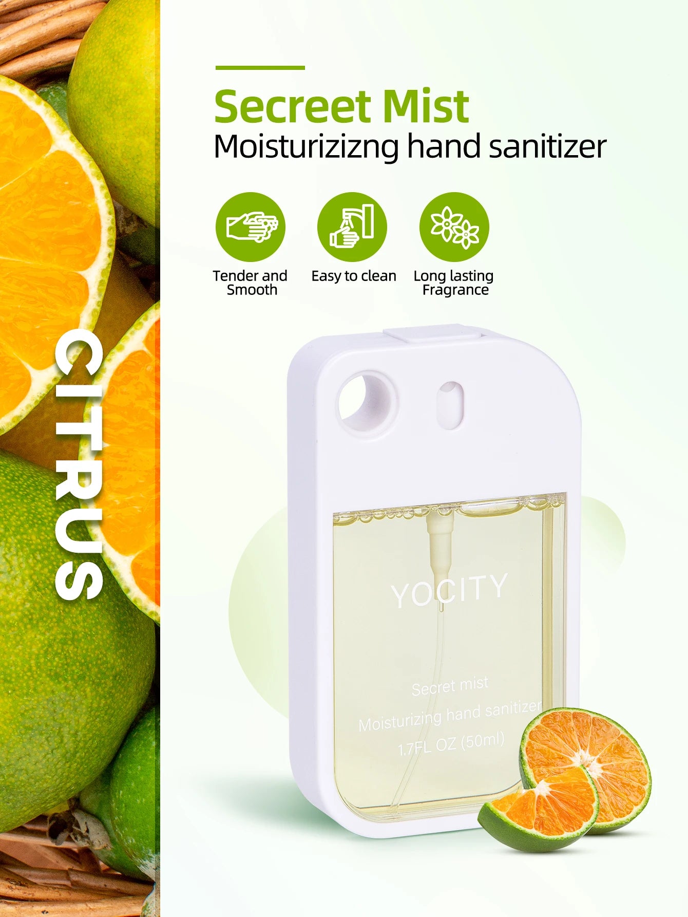 YOCITY 50ml Portable Air Freshener and Hand Sanitizer Spray with Keychain - 23
