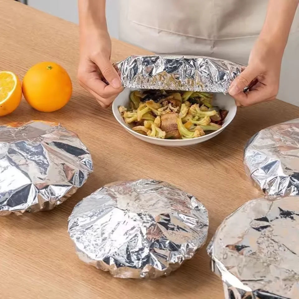 Reusable Aluminum Foil Food Covers Thermal Insulated Bowl Lid Set - 2