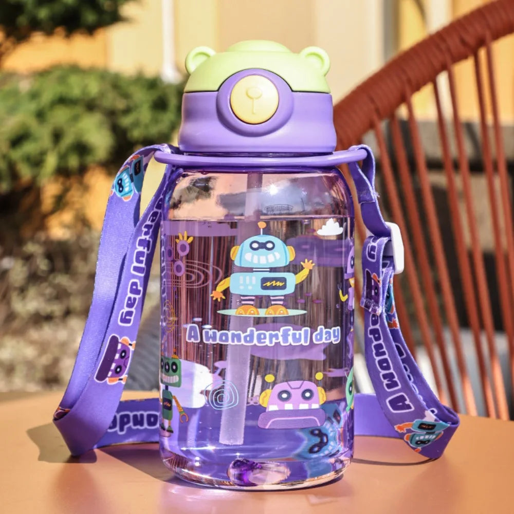 Fantia 650ml Kids Water Bottle with Straw BPA Free Leakproof Cup - 6