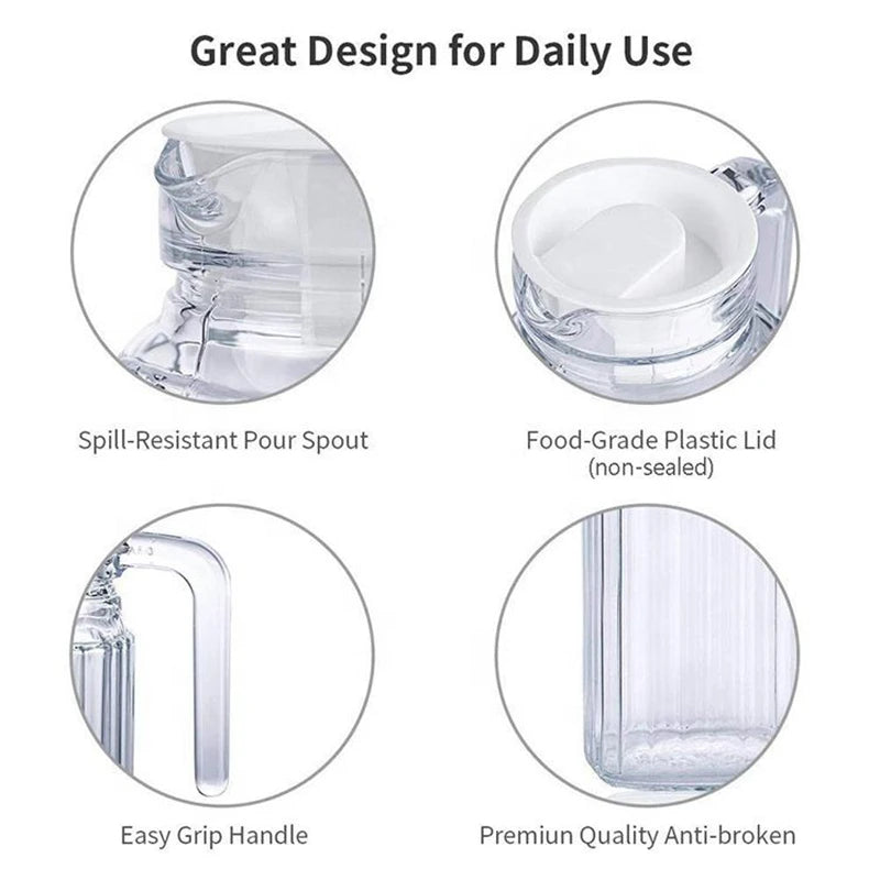 1.1L Transparent Plastic Water Jug Fridge Juice Pitcher Drink Dispenser - 3