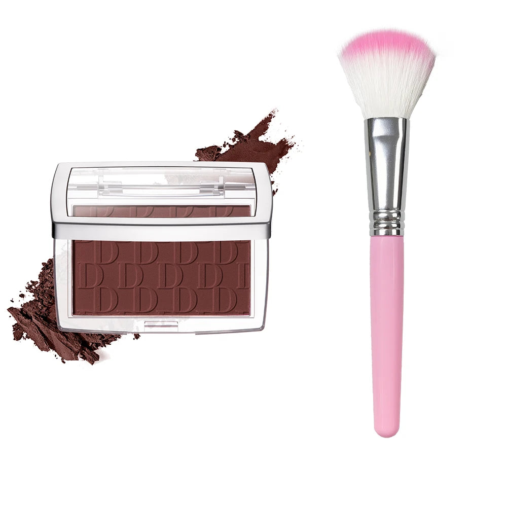 Matte Embossed Blush Palette and Brush Set